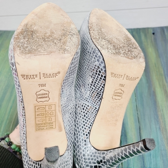 WHBM Metallic Snakeskin Heels - Picture 7 of 8